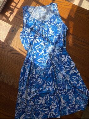 Lilly Pulitzer Blue Floral Sleeveless Dress